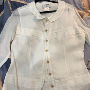 Chanel Silk Blouse Vintage Size 48